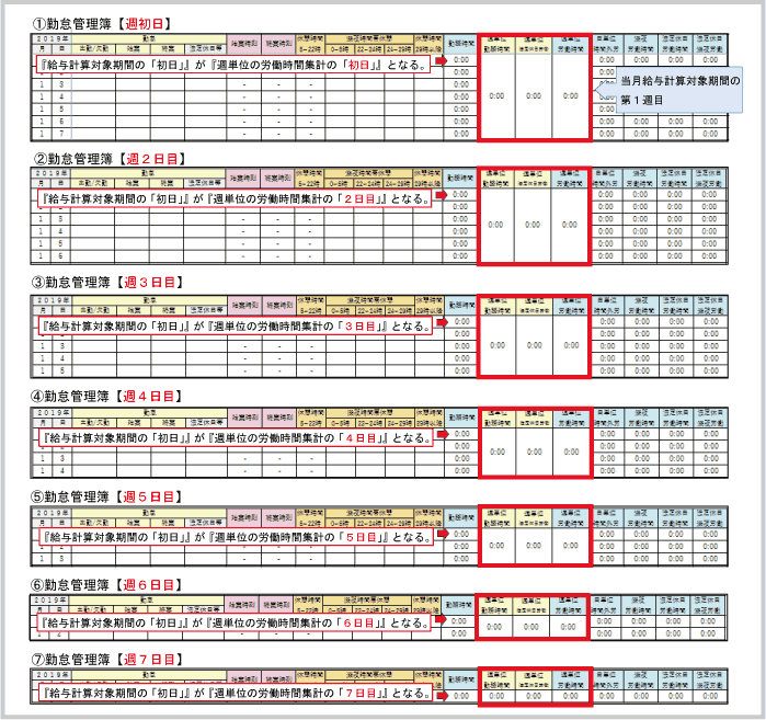 Excel 勤怠管理簿 の種類 東京税理士会計士事務所